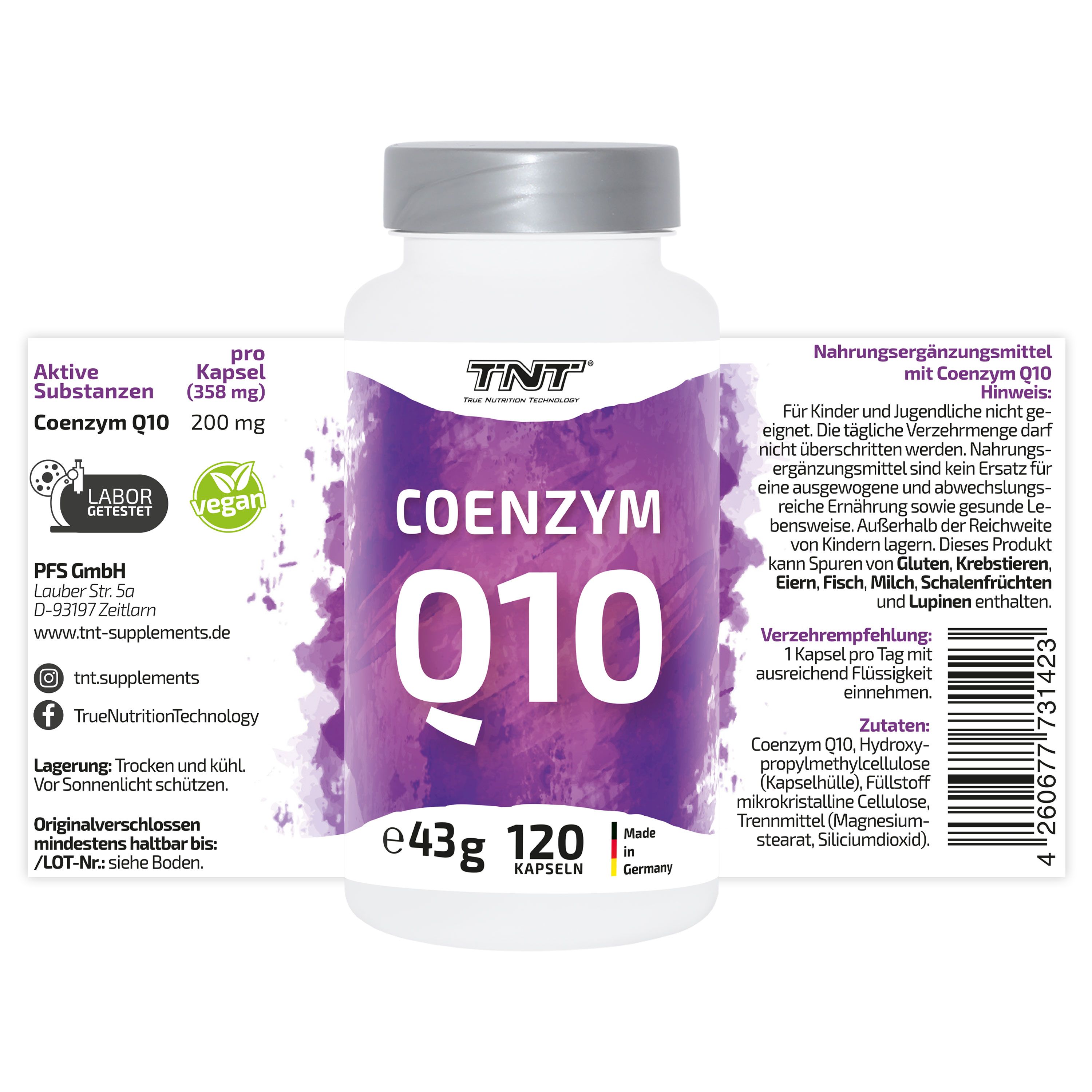 TNT Coenzym Q10 - mit 200mg Ubiquinon pro Kapsel