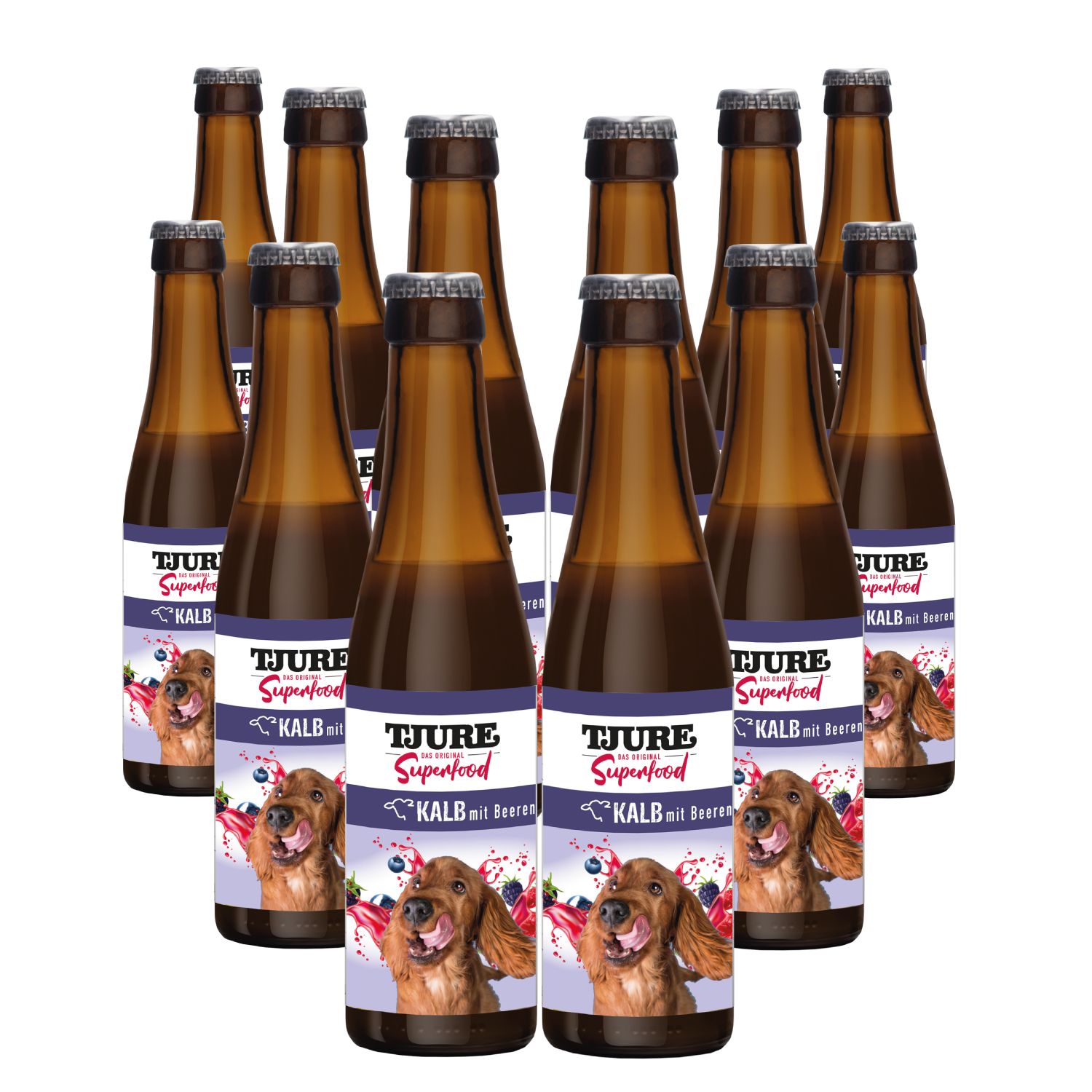 TJURE Hund - Superfood Smoothie Kalb mit Beeren 10 + 2 Flaschen Gratis dazu