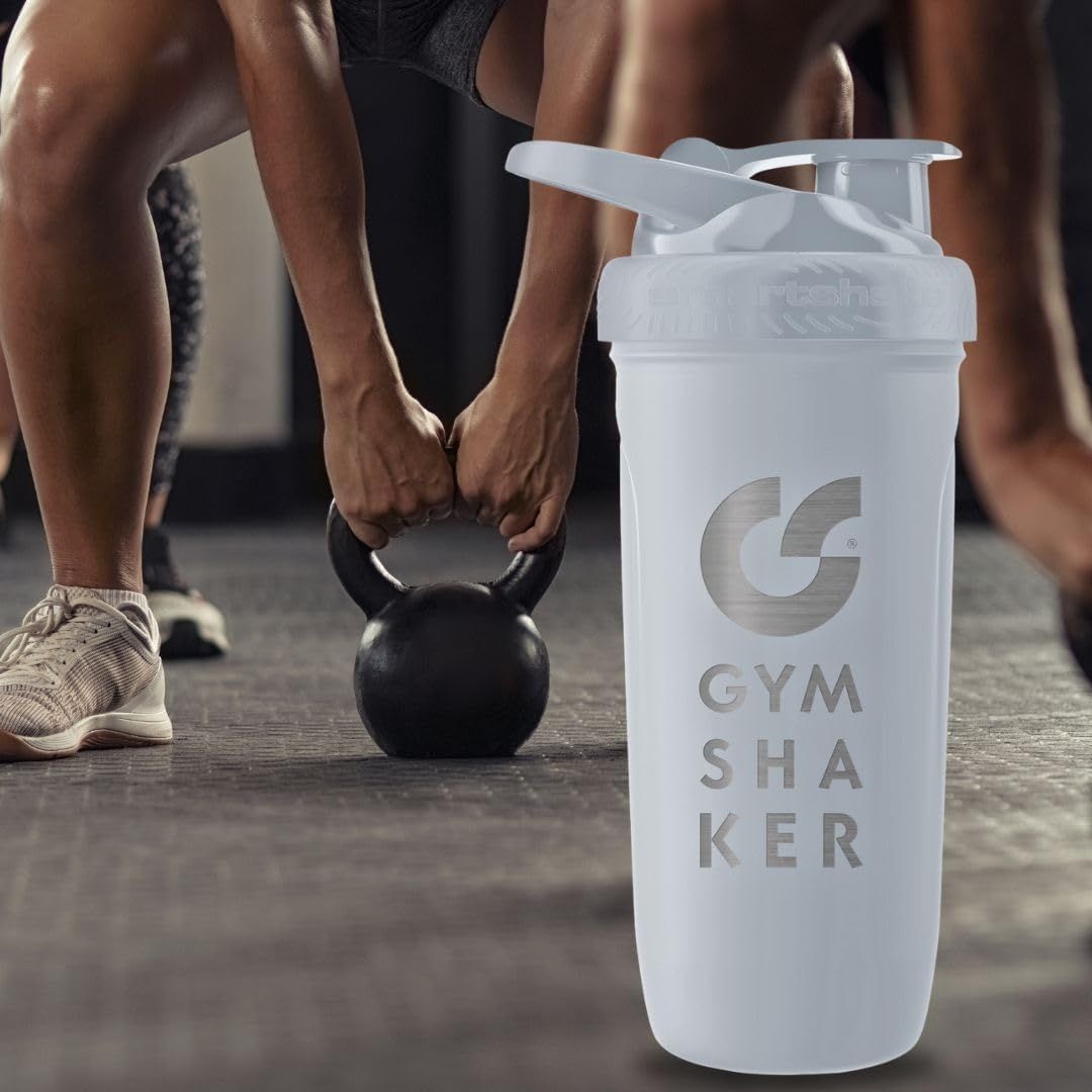 GYMSHAKER Shaker In Acciaio Inox 900ml – Espandibile, Setaccio A Nido D'Ape, Tenuta Stagna, Nero