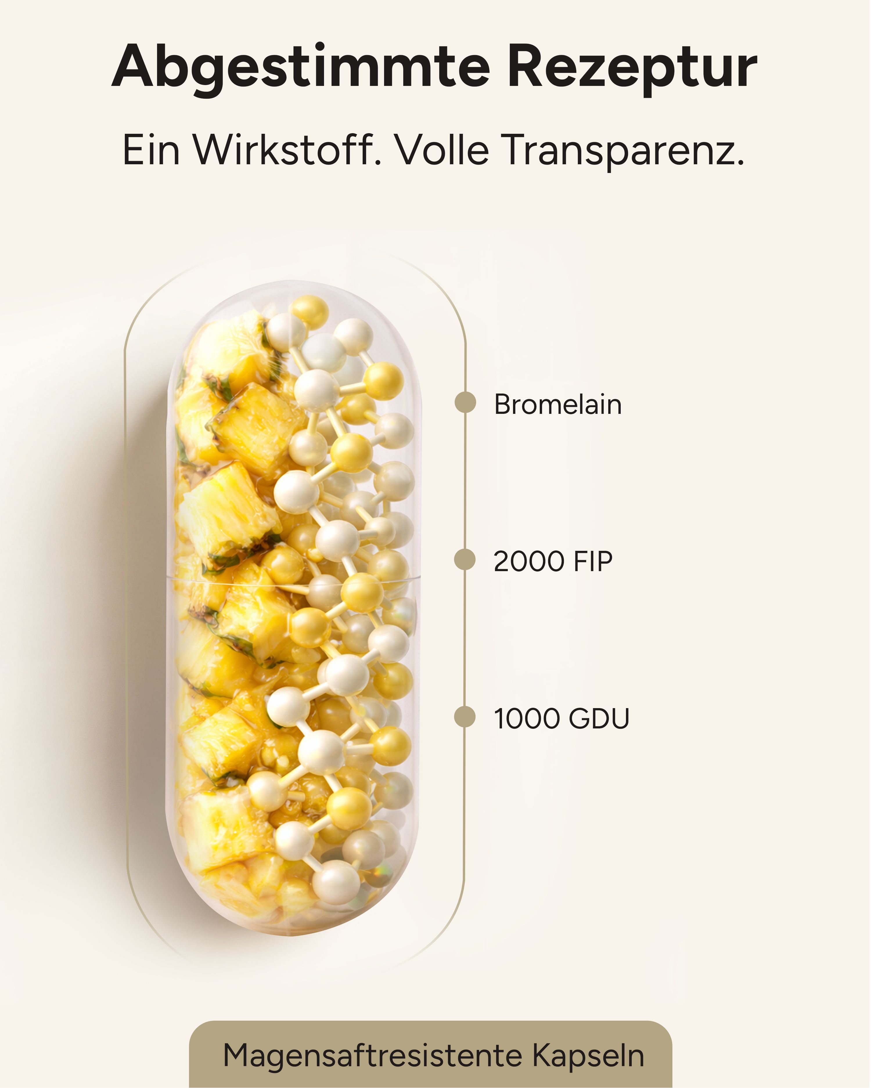 plantomol® Bromelain Kapseln mit 2000 FIP pro Kapsel - 200mg Bromelain Enzym aus Ananas-Extrakt