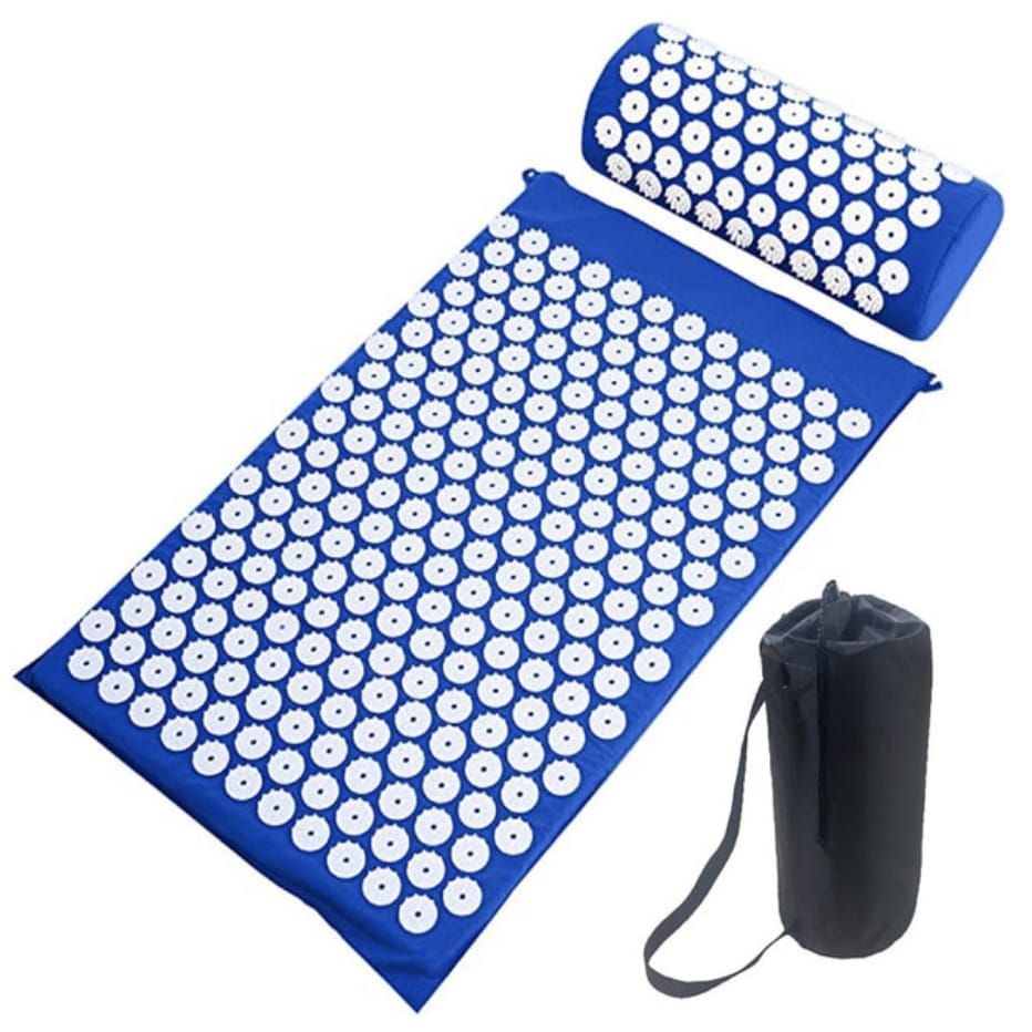 Sport-Knight® Akupressurmatte mit Kissen und Tasche Blau