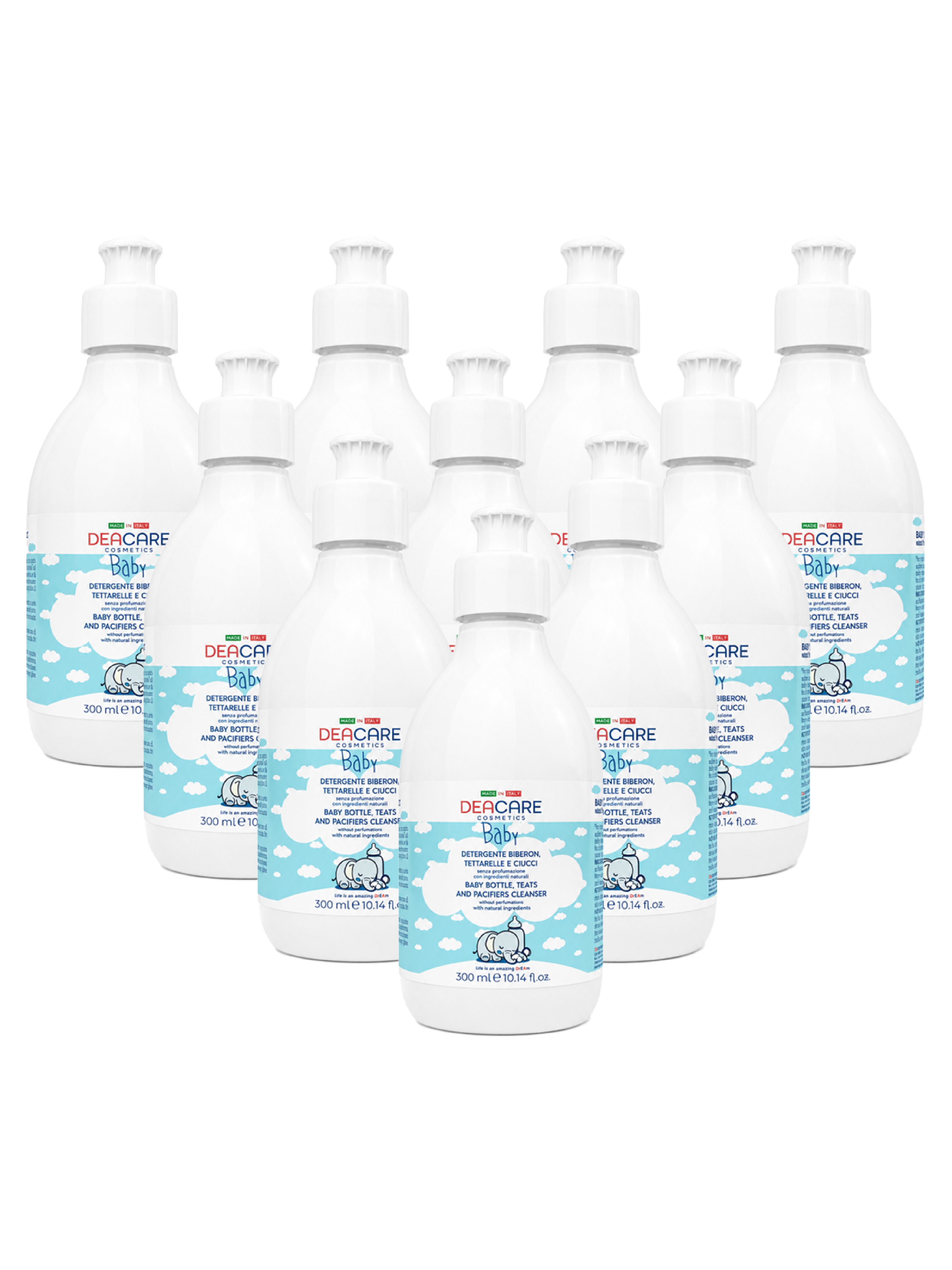 DEACARE Baby - Detergente Biberon Tettarelle Ciucci - Naturale e senza profumo - 10x300