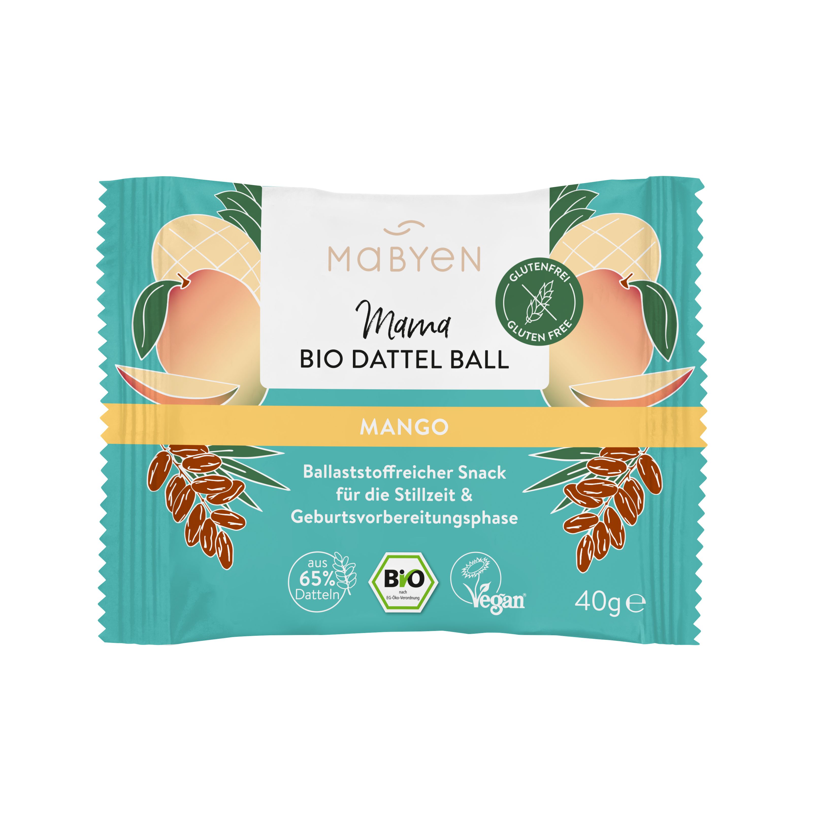 Mabyen Mama Bio Dattel Ball Mischtray (Kakao + Mango) 20 St Set