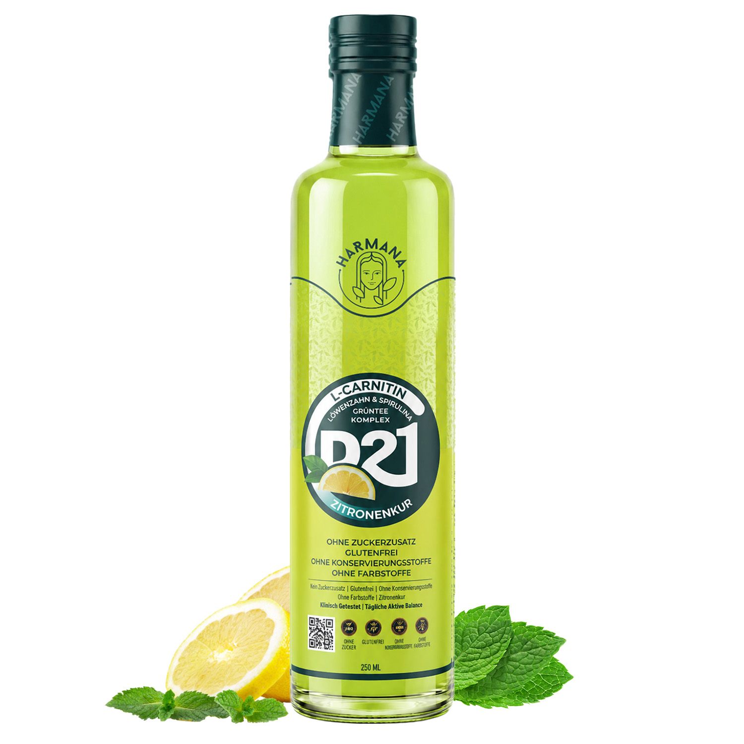 HARMANA Lemon Cure L-Carnitin, Grüntee & Spirulina