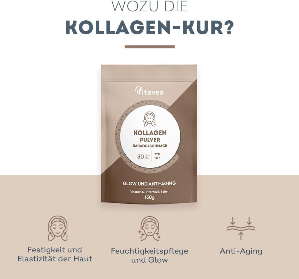 Vitavea Kollagenpulver mit Kakaogeschmack