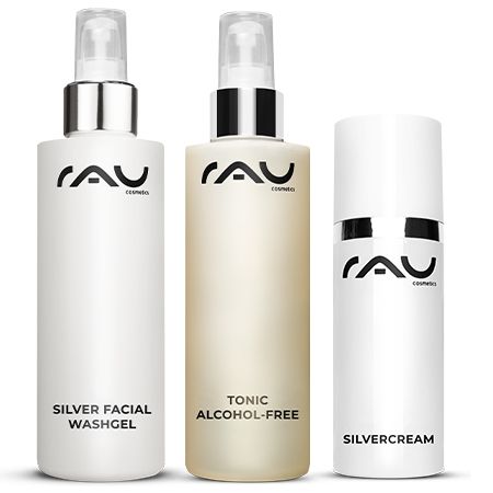 RAU Cosmetics Pflegeroutine Set für unreine trockene Haut - Gegen Pickel, Mitesser & trockene Haut