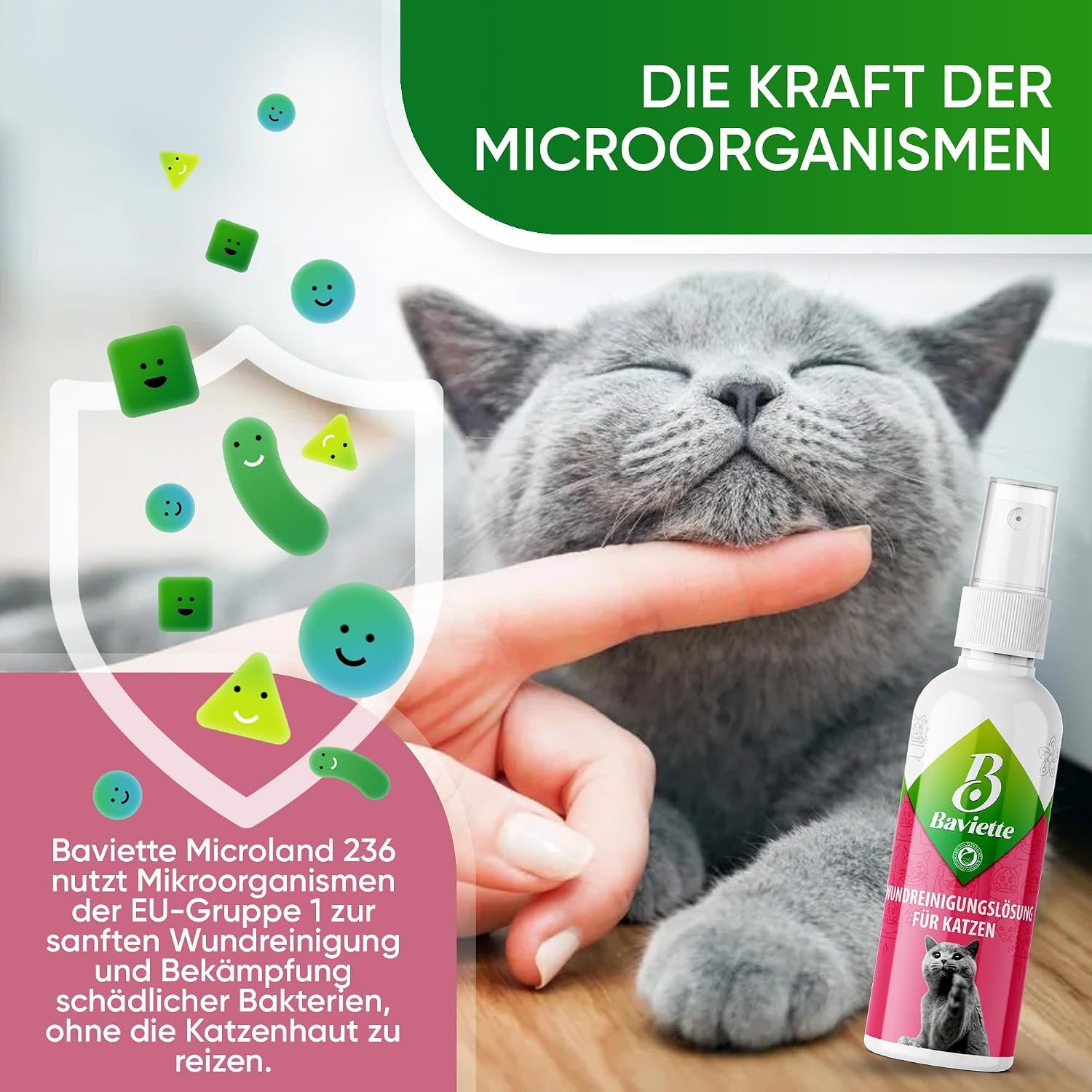 Baviette Wundreinigungslösung für Katzen