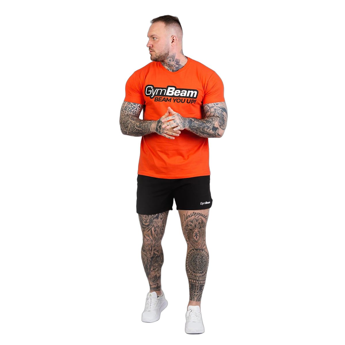 GymBeam T-Shirt Herren regular Kurzarm aus Baumwolle in Orange
