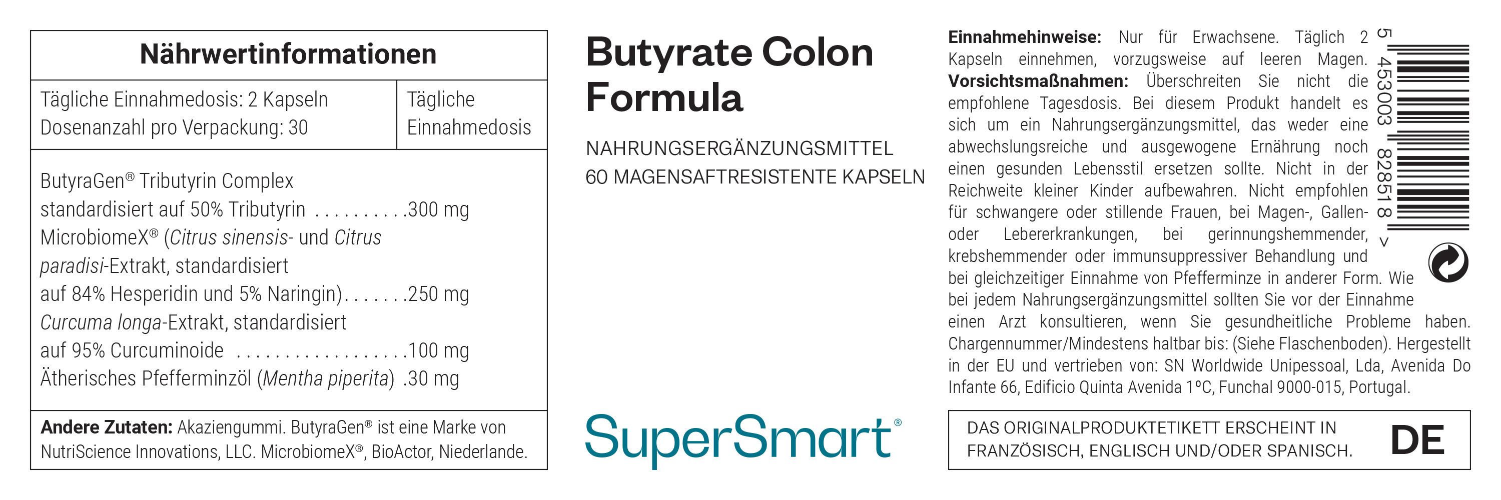 Butyrate Colon Formula - SuperSmart