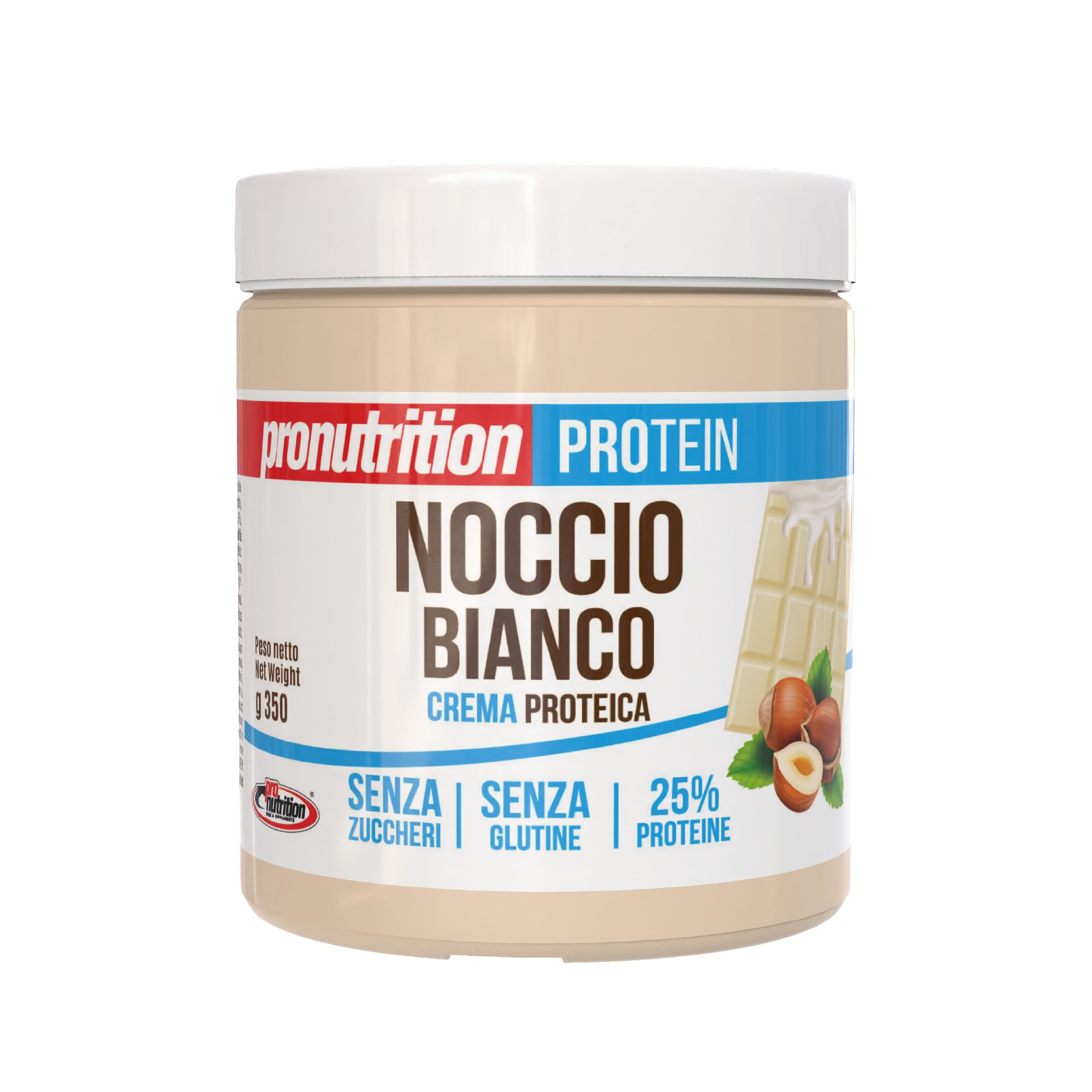 Pronutrition Crema proteica zero (350 gr, Cioccolato bianco e nocciole)
