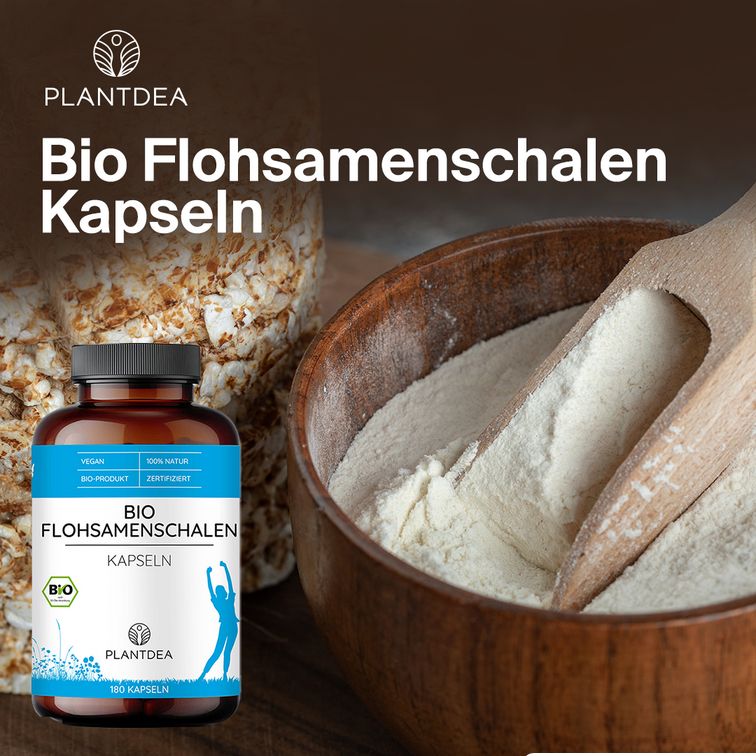 PlantDEA Bio Flohsamenschalen Kapseln