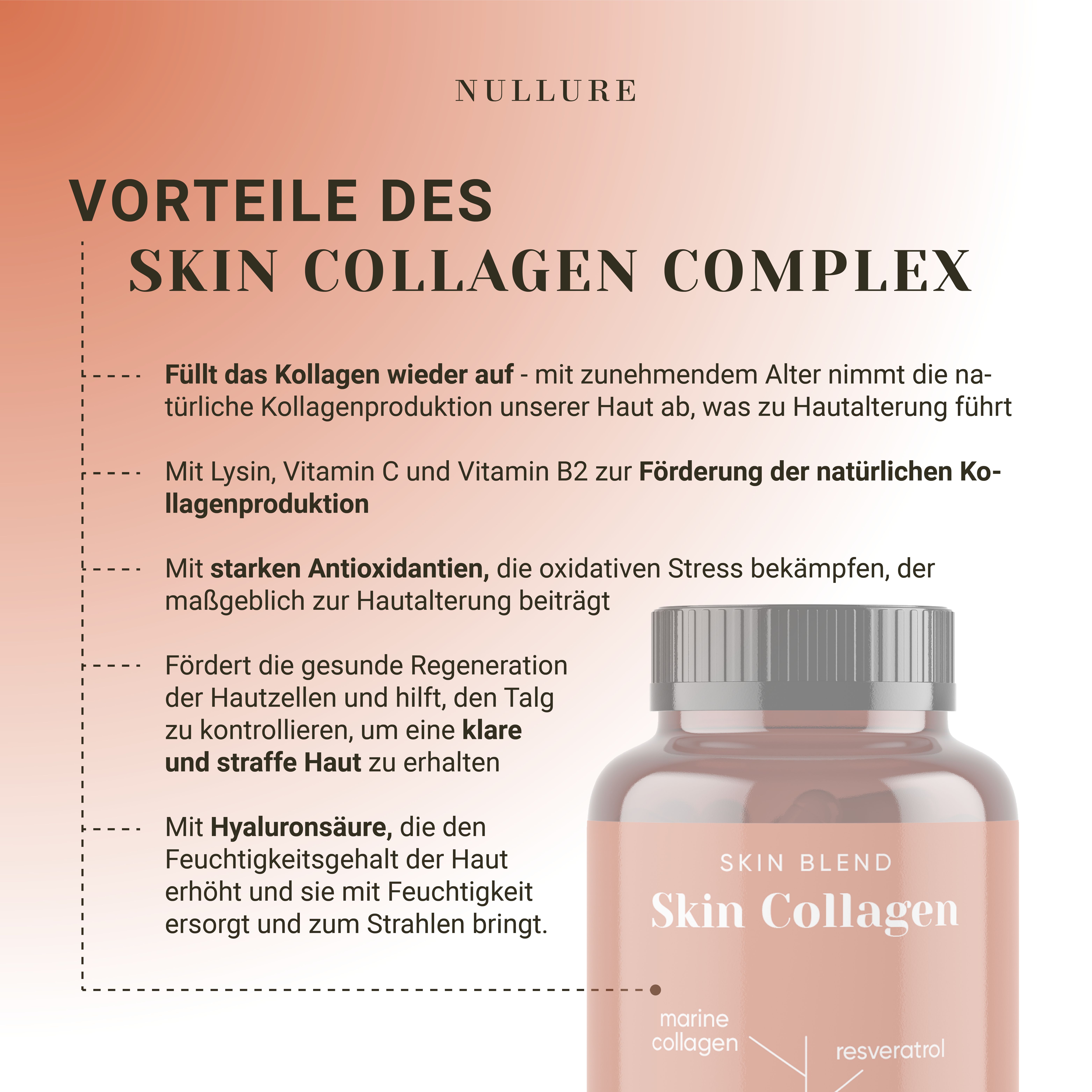 Nullure Kollagen – Marine Kollagen mit Hyaluronsäure und Vitamin C