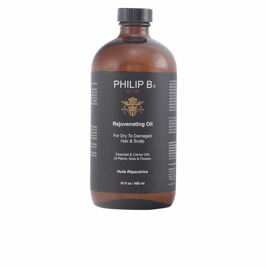 Philip B. Rejuvenating Oil Flasche für trockenes bis geschädigtes Haar & Kopfhaut.