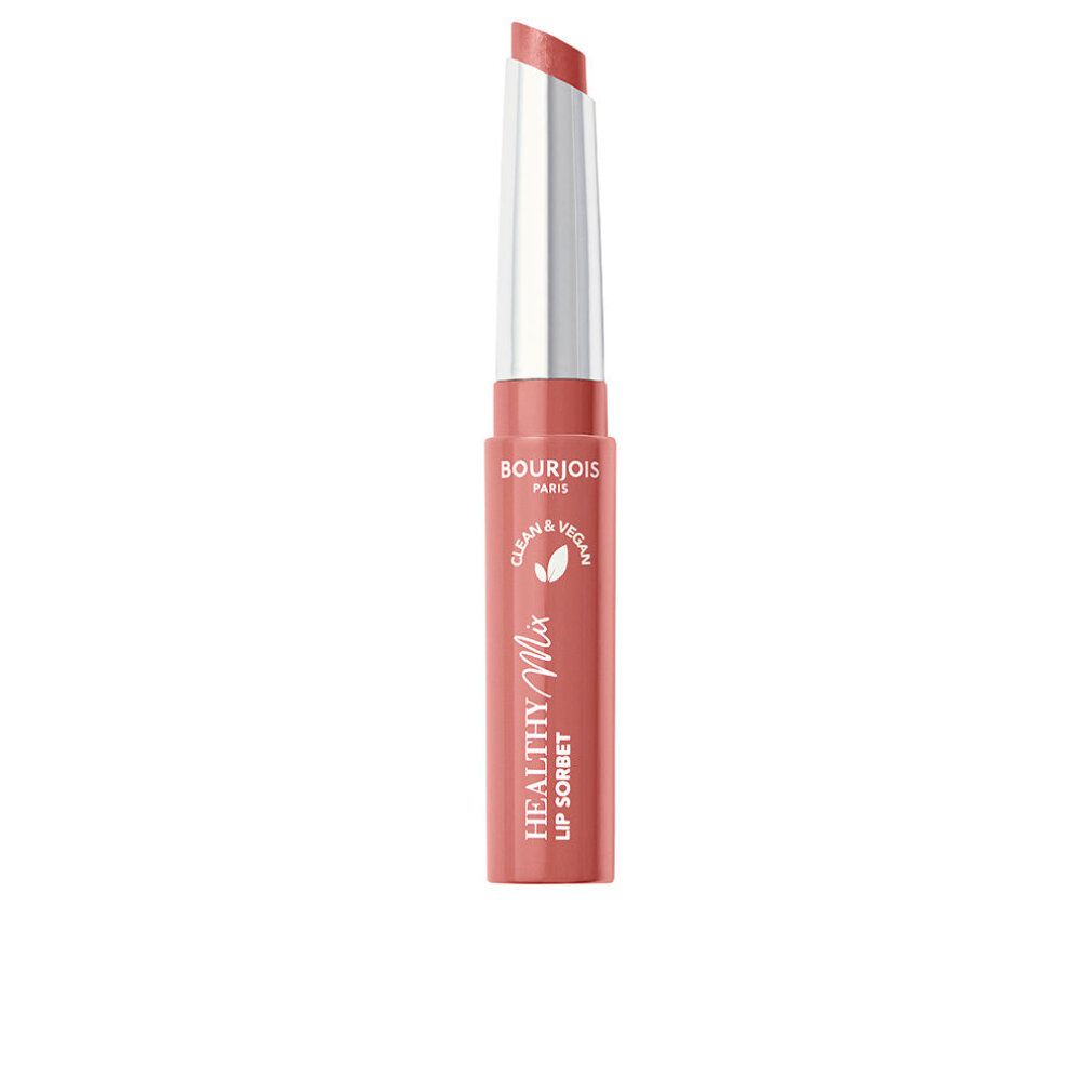 Lippenstift in Rosa. Zylindrische Hülse mit Produktnamen und Logo. Auf weißem Hintergrund.