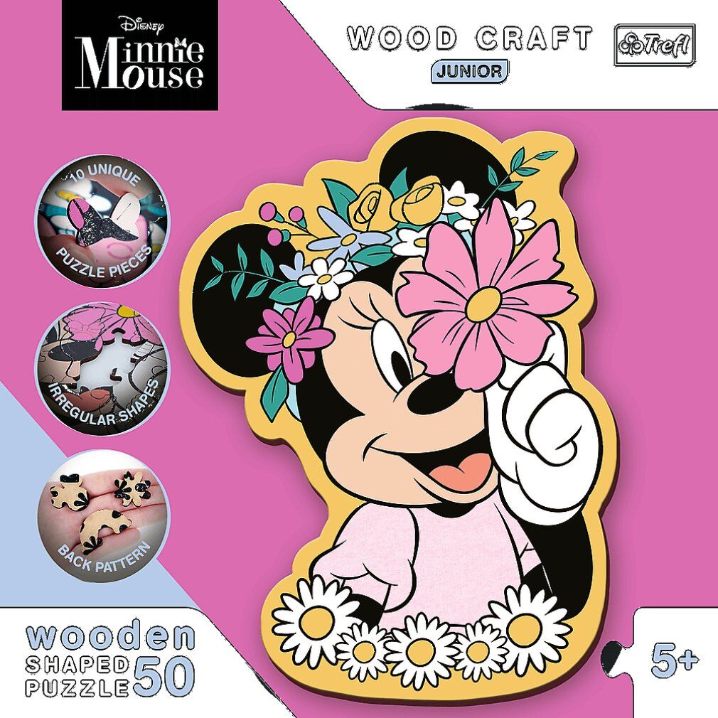 trefl Wood Craft Junior Puzzle In der Welt von Minnie Mouse 50 Teile