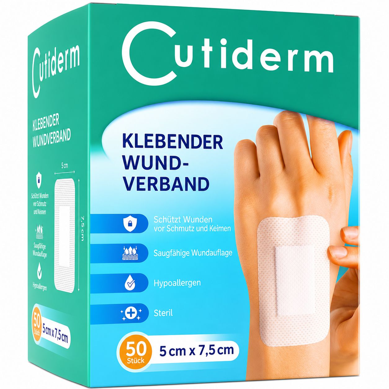 Bendaggio sterile per ferite 5 cm x 7,5 cm Cutiderm
