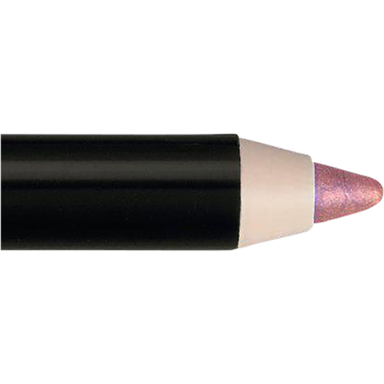 Nahaufnahme der Spitze eines IsaDora Perfect Lipliner-Stifts. Schwarzer Stift mit rosafarbener Mine. Deutlich sichtbare Produktspitze.