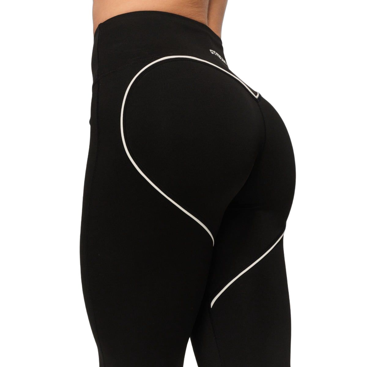 GymBeam Leggings Damen Varsity mit hohem Bund und ohne Taschen in Schwarz