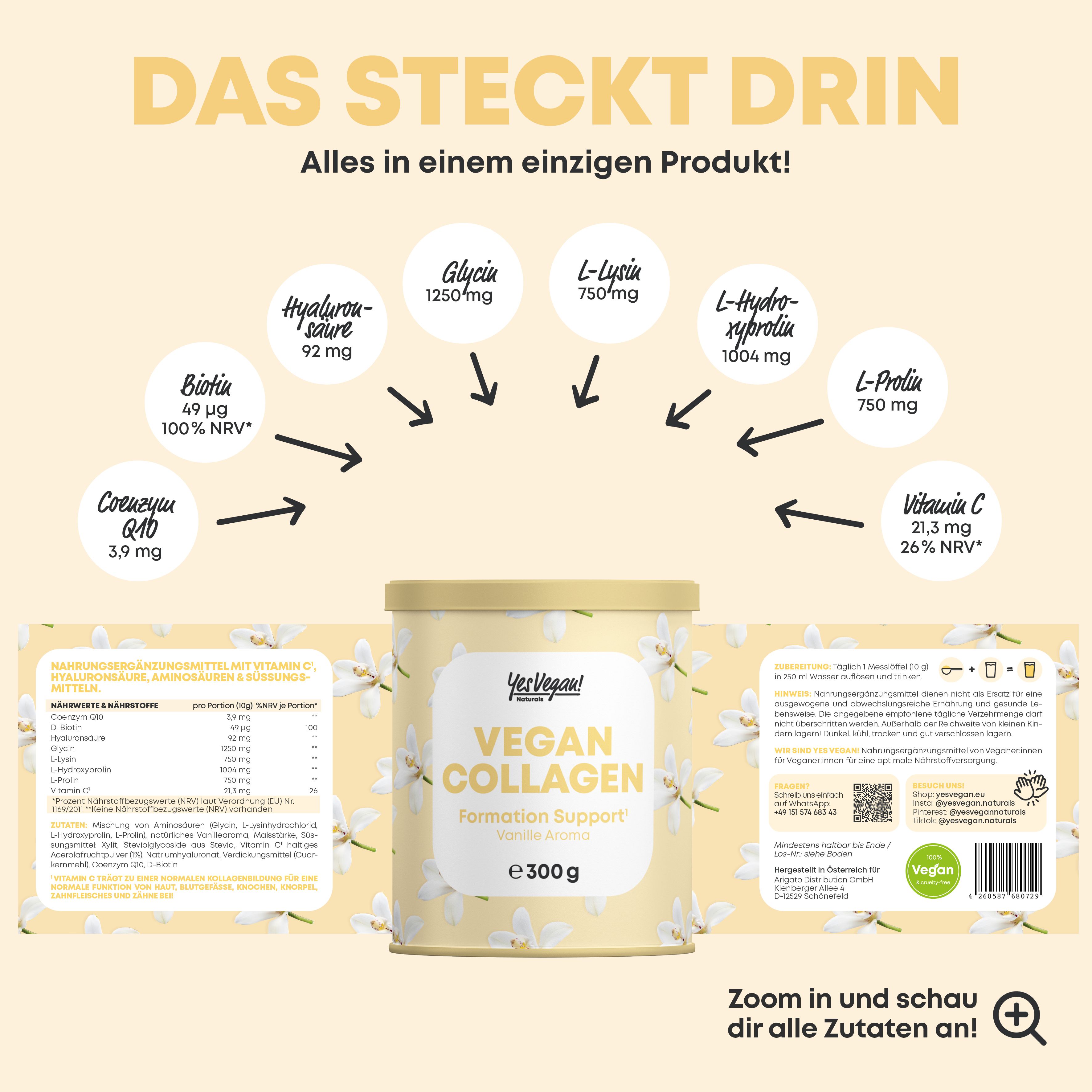 Yes Vegan® Vegan Collagen  - Pulver Vanille
