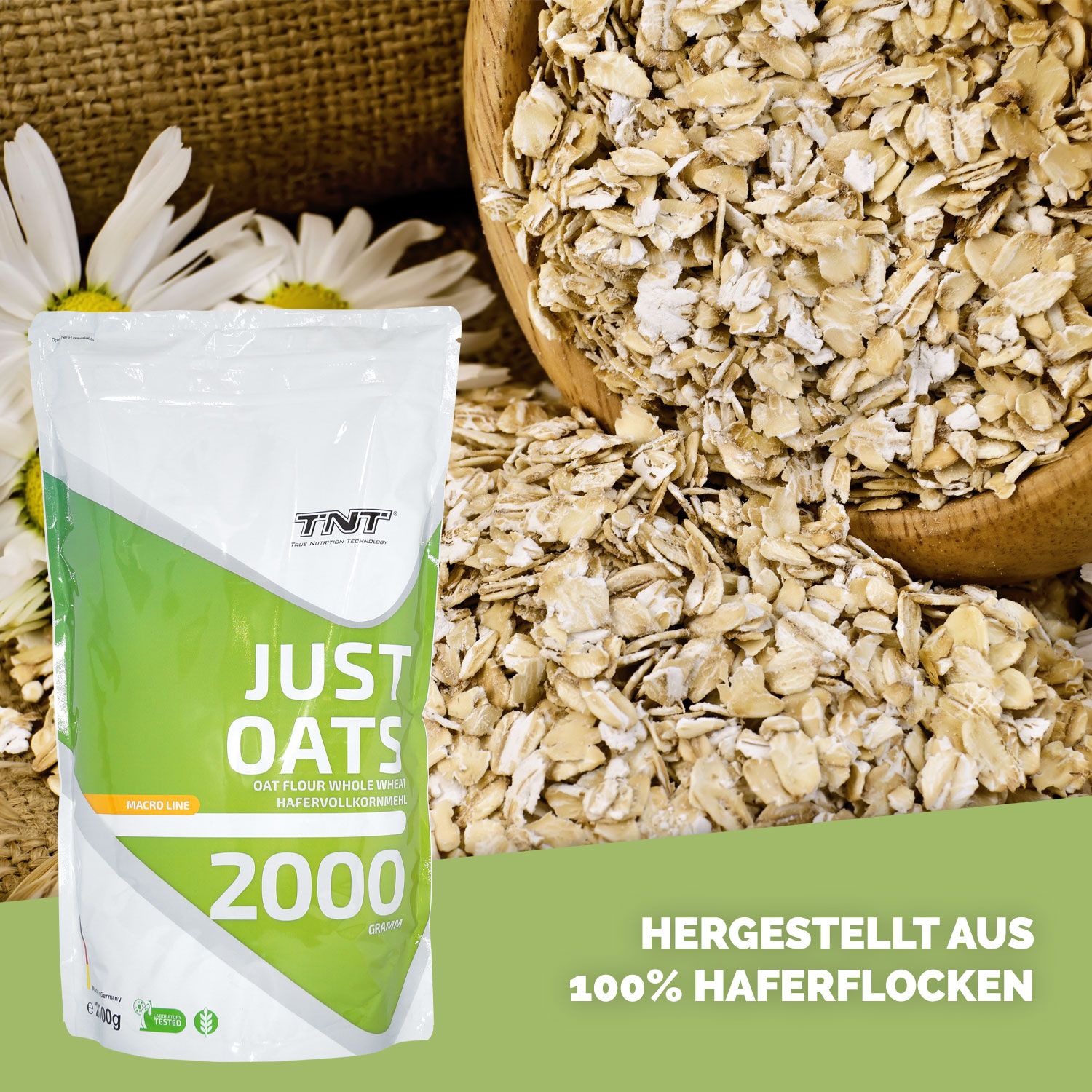 Just Oats - Hafervollkornmehl - Naturprodukt aus reinen Haferflocken - reich an Mikronährstoffen