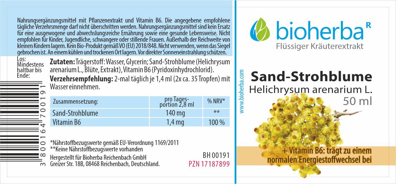 Bioherba Sand-Strohblume Tropfen  Tinktur Extrakt
