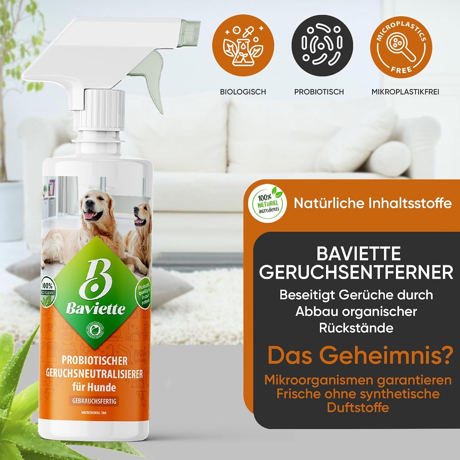 Baviette Probiotisscher Geruchsneutralisierer für Hunde