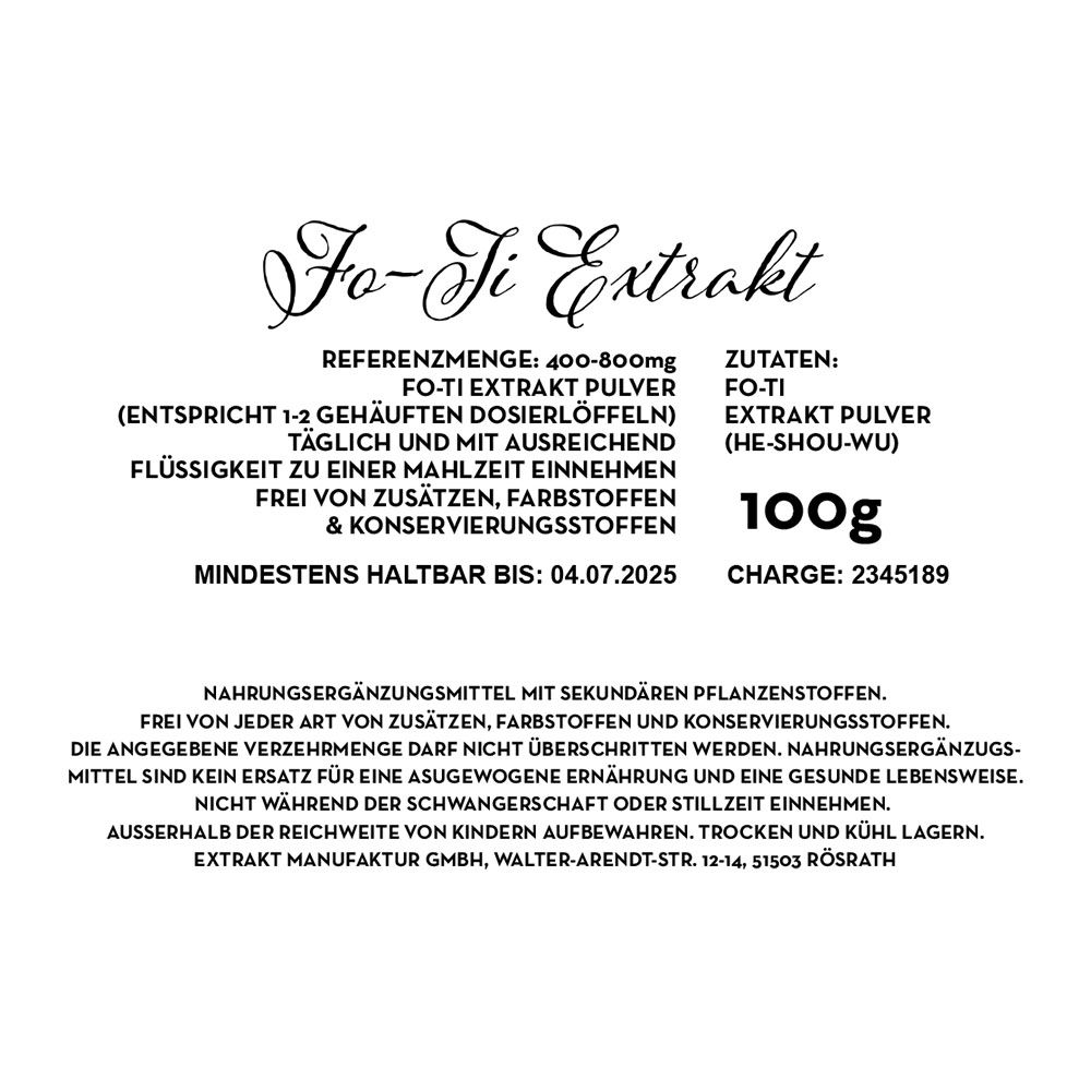 Extrakt Manufaktur Fo-Ti Extrakt Pulver