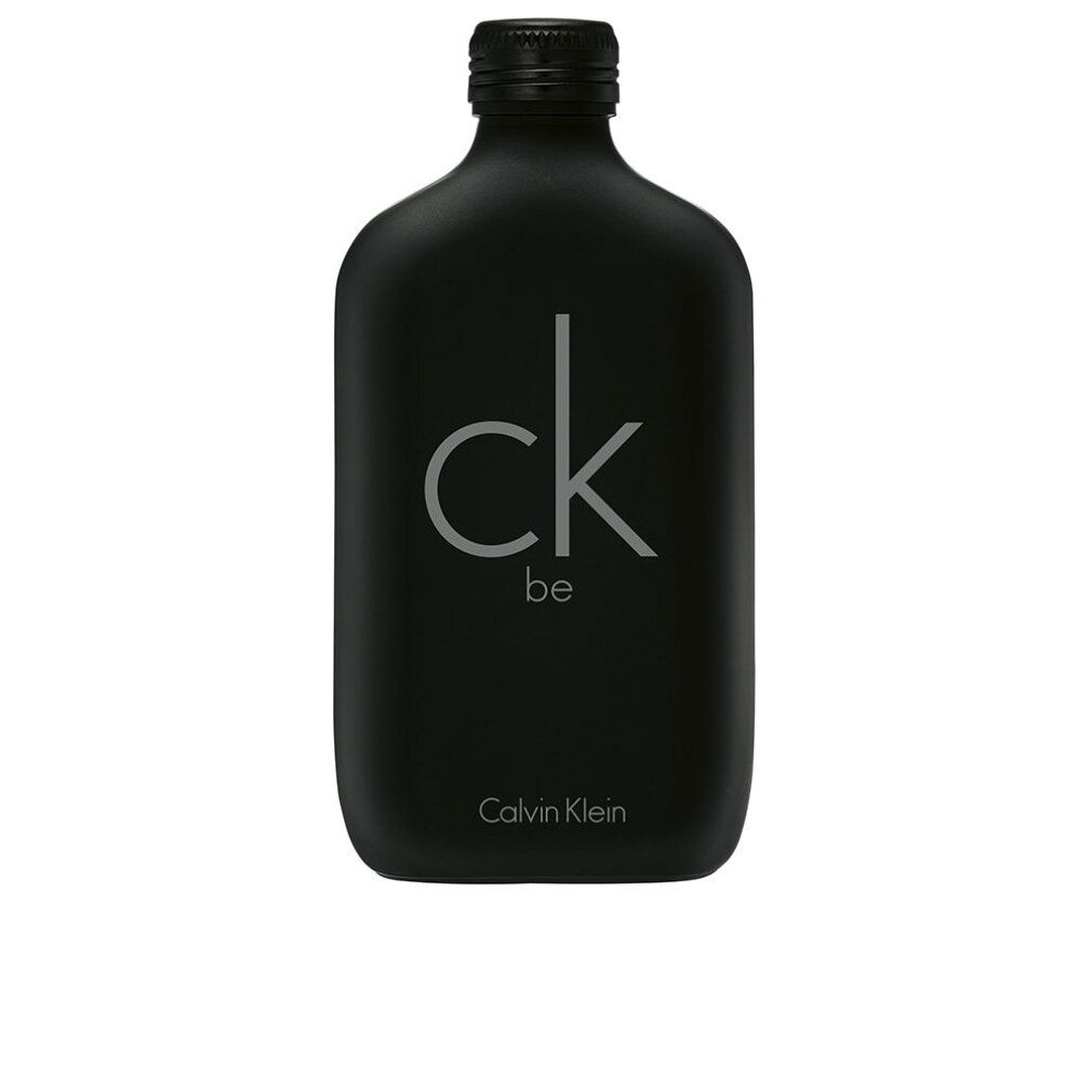 Schwarze Flasche Calvin Klein CK Be Eau de Toilette. Aufschrift: ck be, Calvin Klein.
