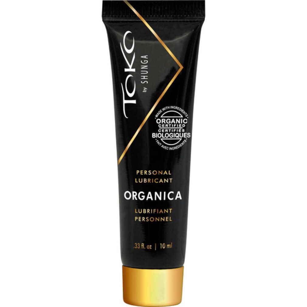 Schwarze Tube mit goldenen Akzenten. Aufschrift: ORGANICA. Zertifizierungen.