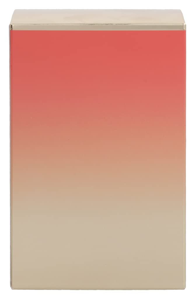 Rechteckige Verpackung mit Farbverlauf von Rot nach Beige. Oberseite mit silberner Umrandung.