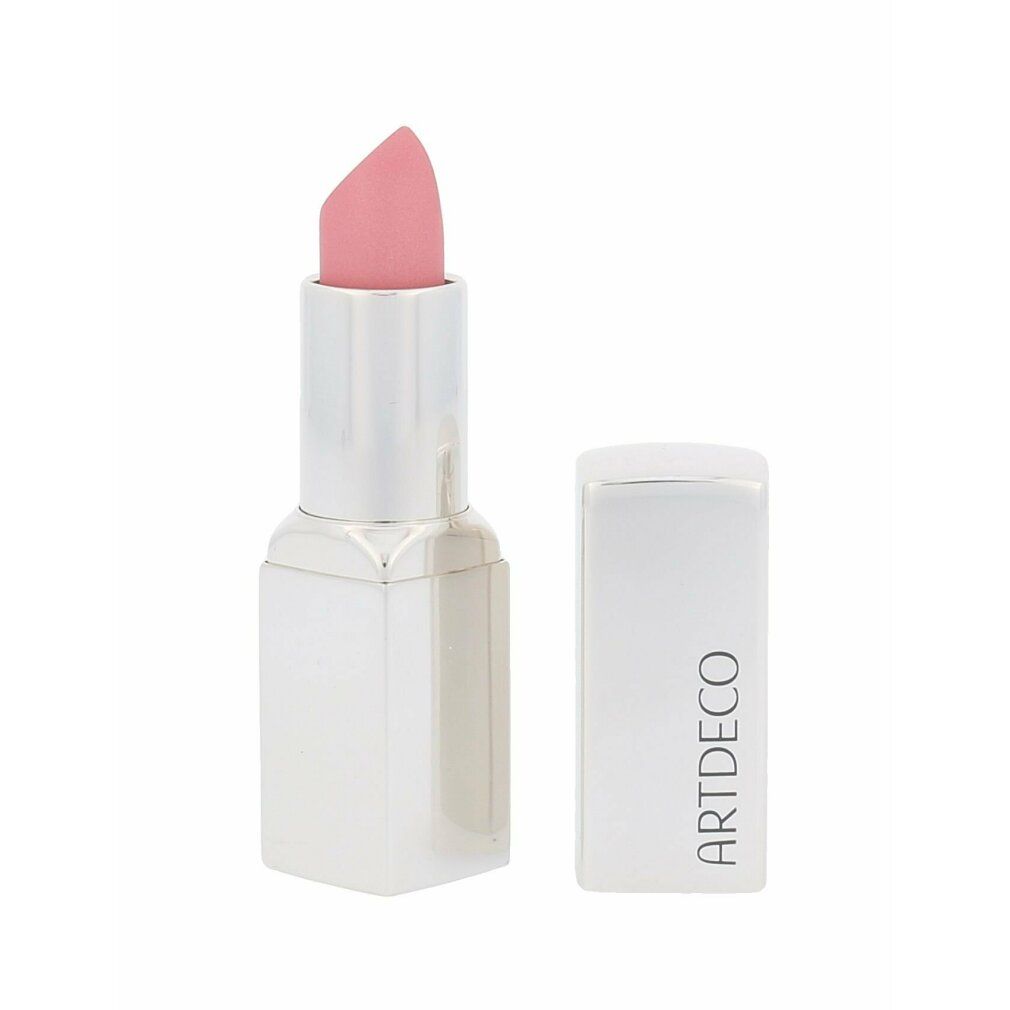 Hellrosa Lippenstift mit silberner Hülse und separater Kappe. Auf der Kappe steht ARTDECO.
