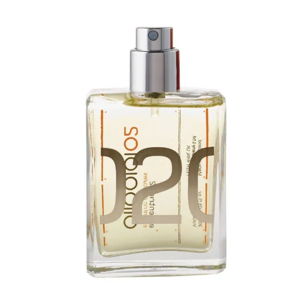 Escentric Molecules Escentric 02 Eau de Toilette Nachfüller in klarer Glasflasche mit silbernem Sprühkopf.