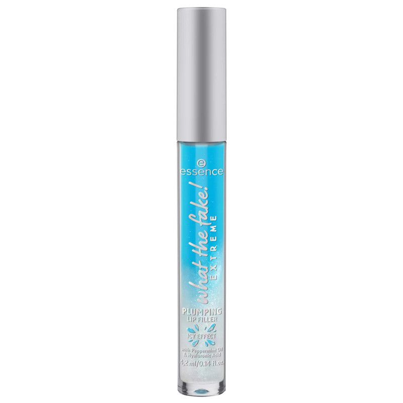 Essence What The Fake! Extreme Plumping Lip Filler in durchsichtiger Verpackung mit silbernem Deckel.