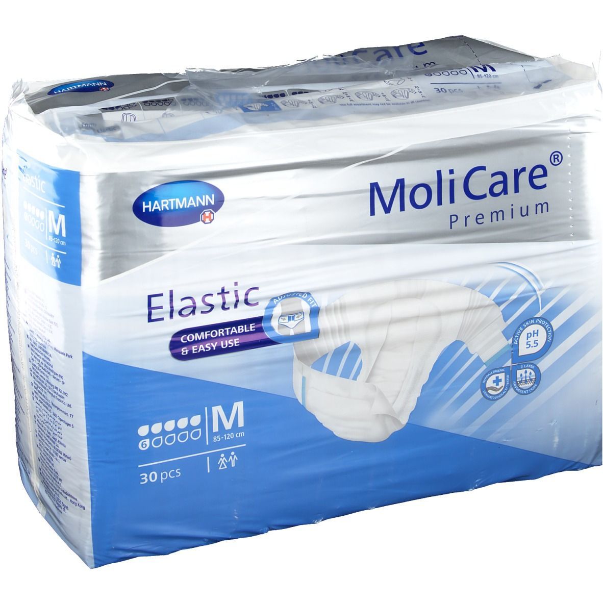 Molicare Premium Elastic Slip 6 Tropfen Gr.M 30 St Einweghosen