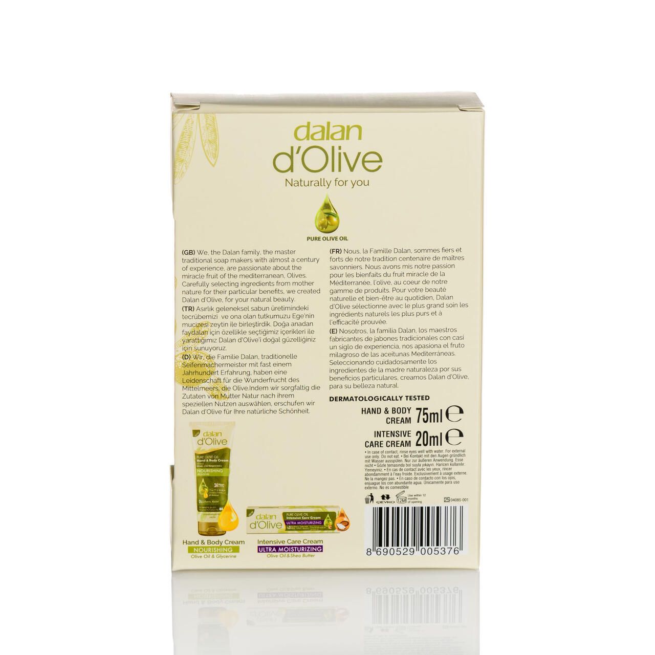 Dalan d'Olive, Duo Set = Intensiv Handcreme 20ml + Bodylotion 75ml