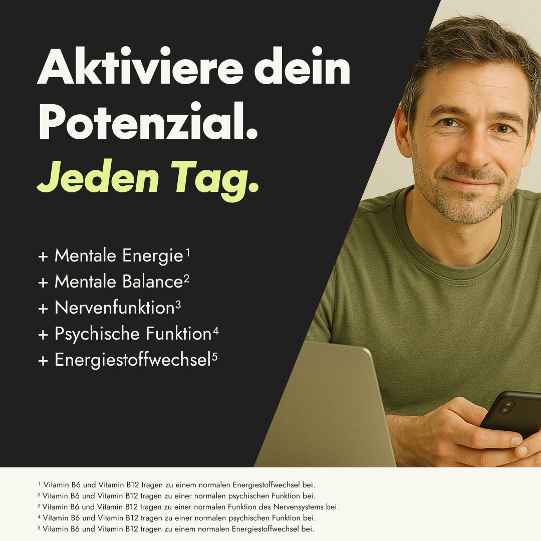 serotalin Active Brain Genius Focus - Geistige Leistung¹² & Energie¹² - Koffein & Grüntee-Extrakt