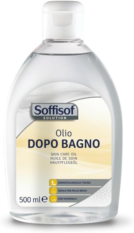 Flacon transparent avec bouchon blanc. Étiquette avec nom du produit, ingrédients et logo. 500 ml.