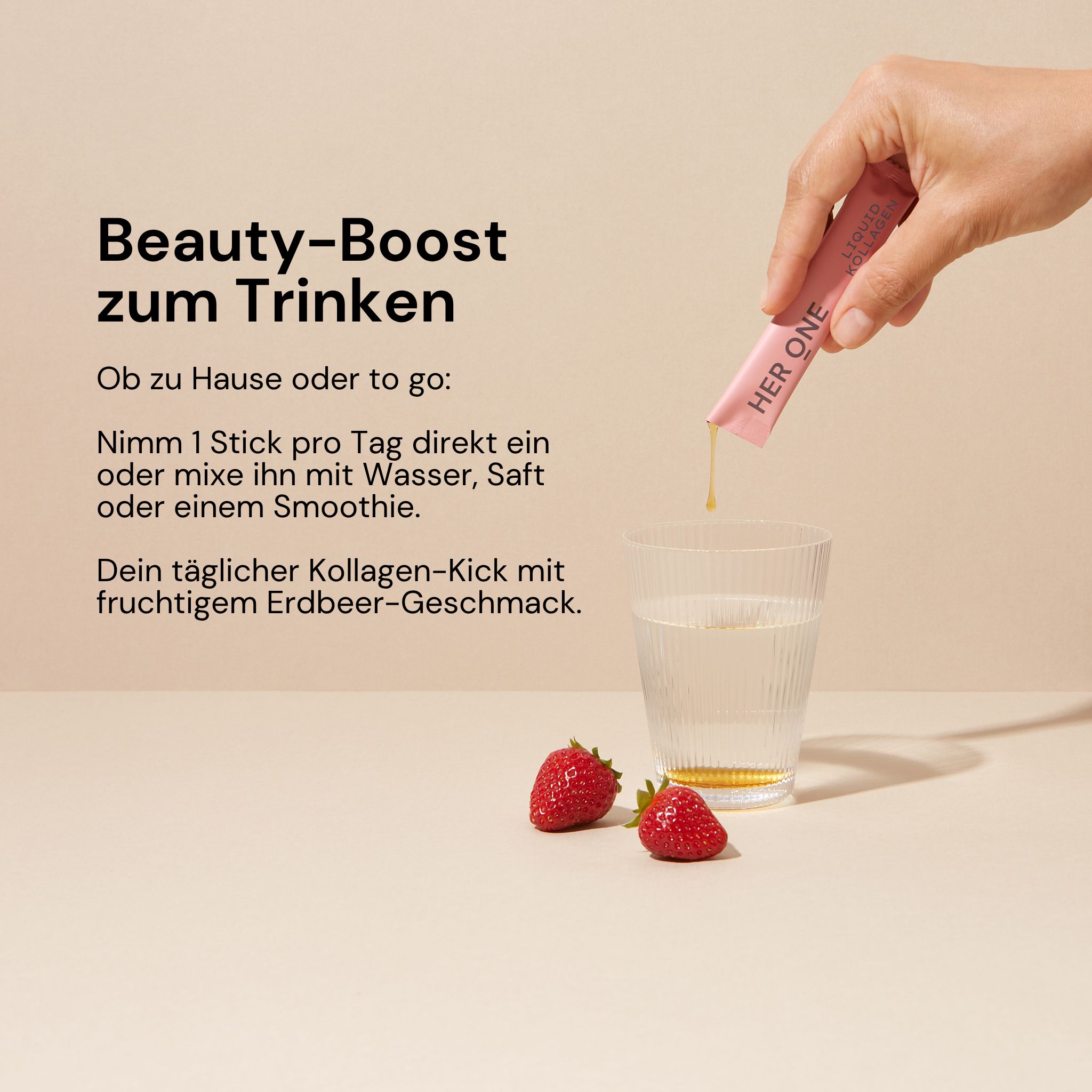 HER ONE LIQUID KOLLAGEN Erdbeere-Geschmack