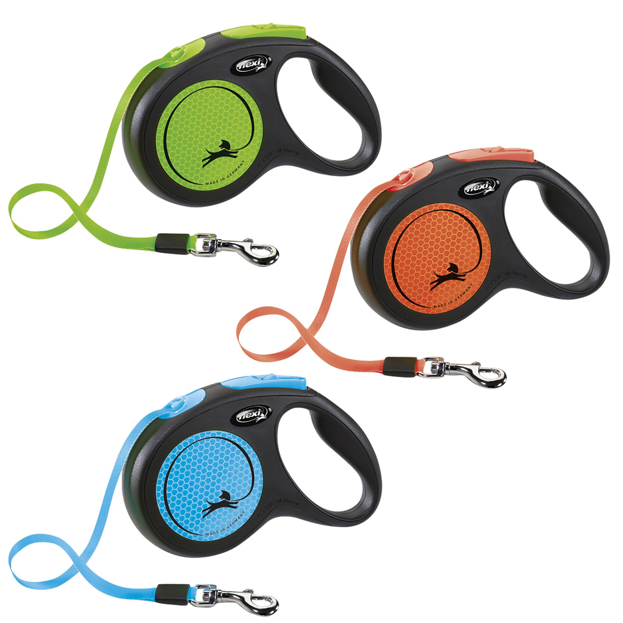 Flexi® New Neon 5 m / 25 kg - mit Gurt - geeignet für Hunde bis 25 kg
