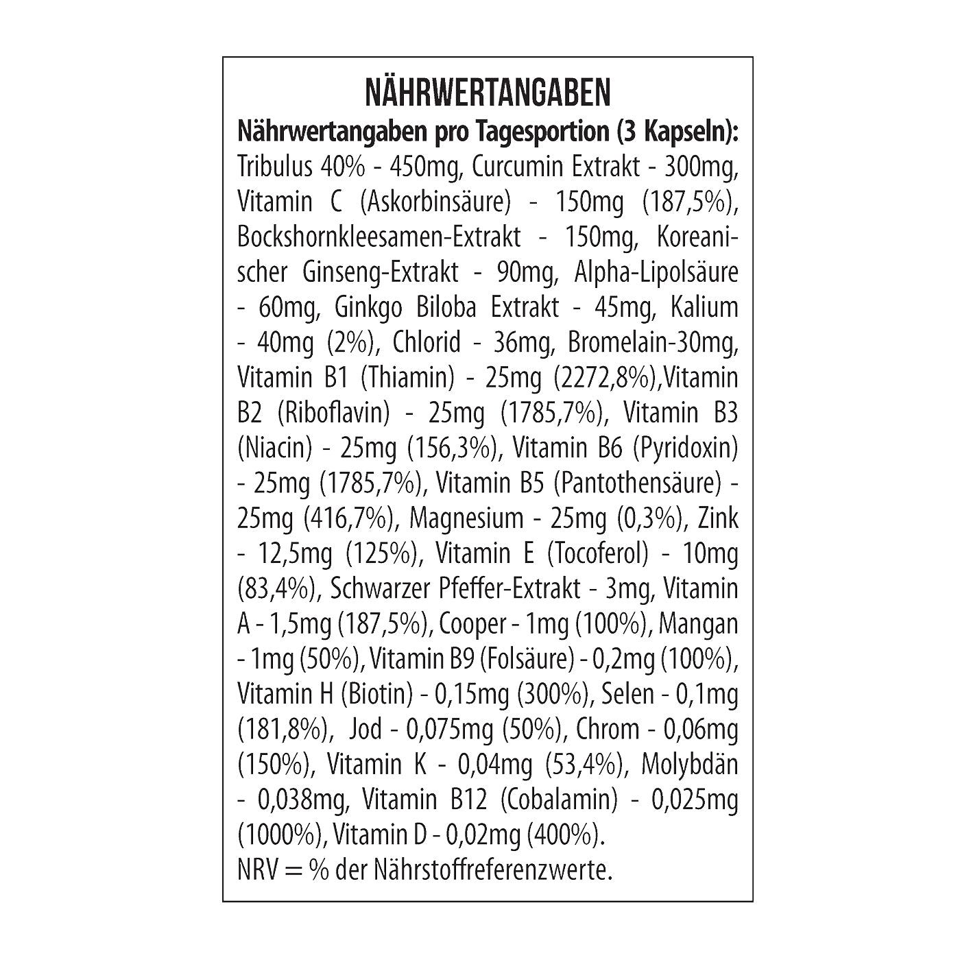 Nahaufnahme des Etiketts mit Nährwertangaben. Enthält Informationen zu Inhaltsstoffen und Mengen.