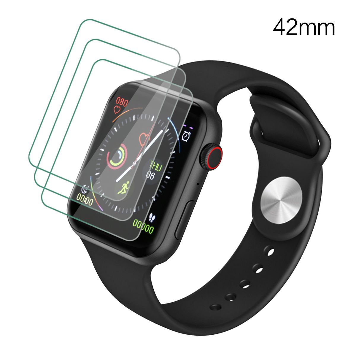 Platyne 3er-Set Schutzfolien für Apple Watch 42 mm