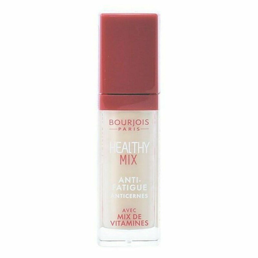 Bourjois Healthy Mix Korrektor. Roter Deckel, transparente Flasche. Text: Healthy Mix, Anti-Fatigue, Avec Mix de Vitamines.