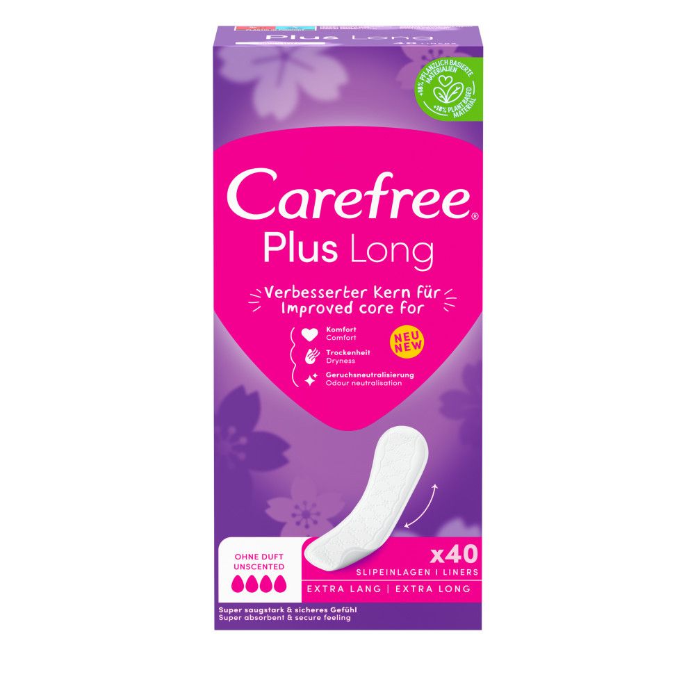 Carefree - Slipeinlagen "Plus Long" ohne Duft - 200 St.