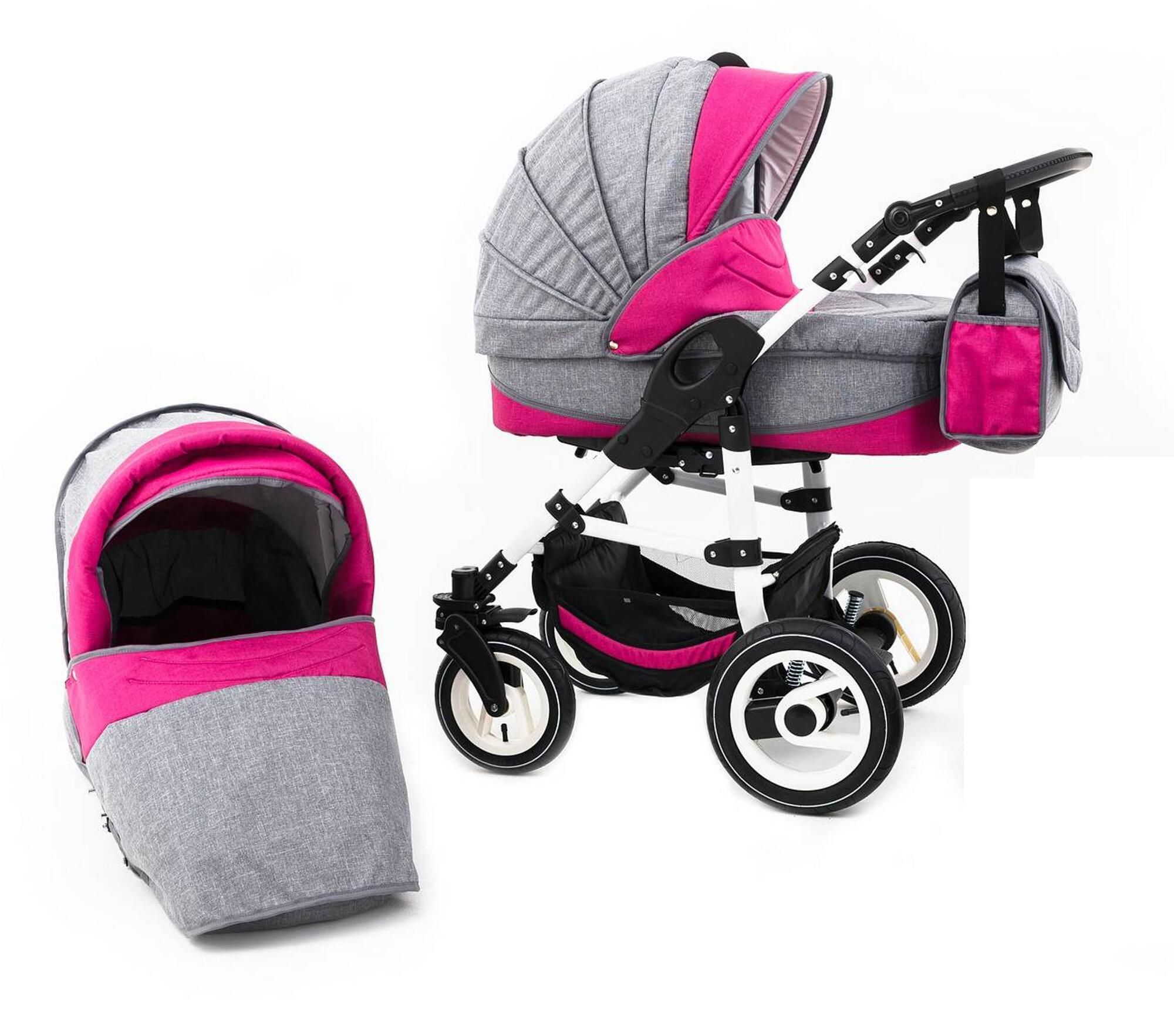 Tabbi ECO LN 2 in 1 Kombikinderwagen Luftreifen, Pink