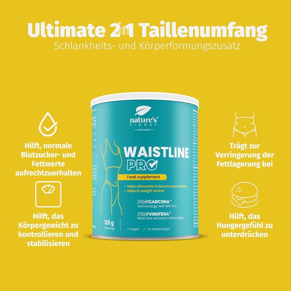 Blaue Dose "Waistline Pro". Hilft bei Gewichtskontrolle, Fettabbau und Hungergefühl. 125g.