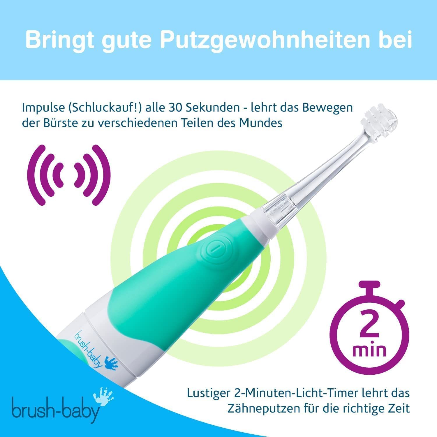 Brush Baby BabySonic Elektrische Zahnbürste für Kleinkinder und Kleinkinder im Alter von 0-3 Jahren
