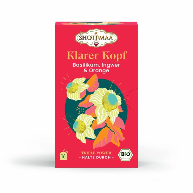 Shoti Maa - Bio Klarer Kopf Tee | Basilikum, Ingwer & Orange 32 g