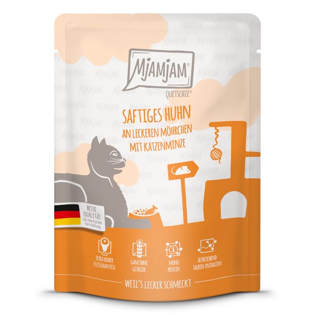 MjAMjAM - Quetschie saftiges Huhn an leckeren Möhrchen 300 g Futter
