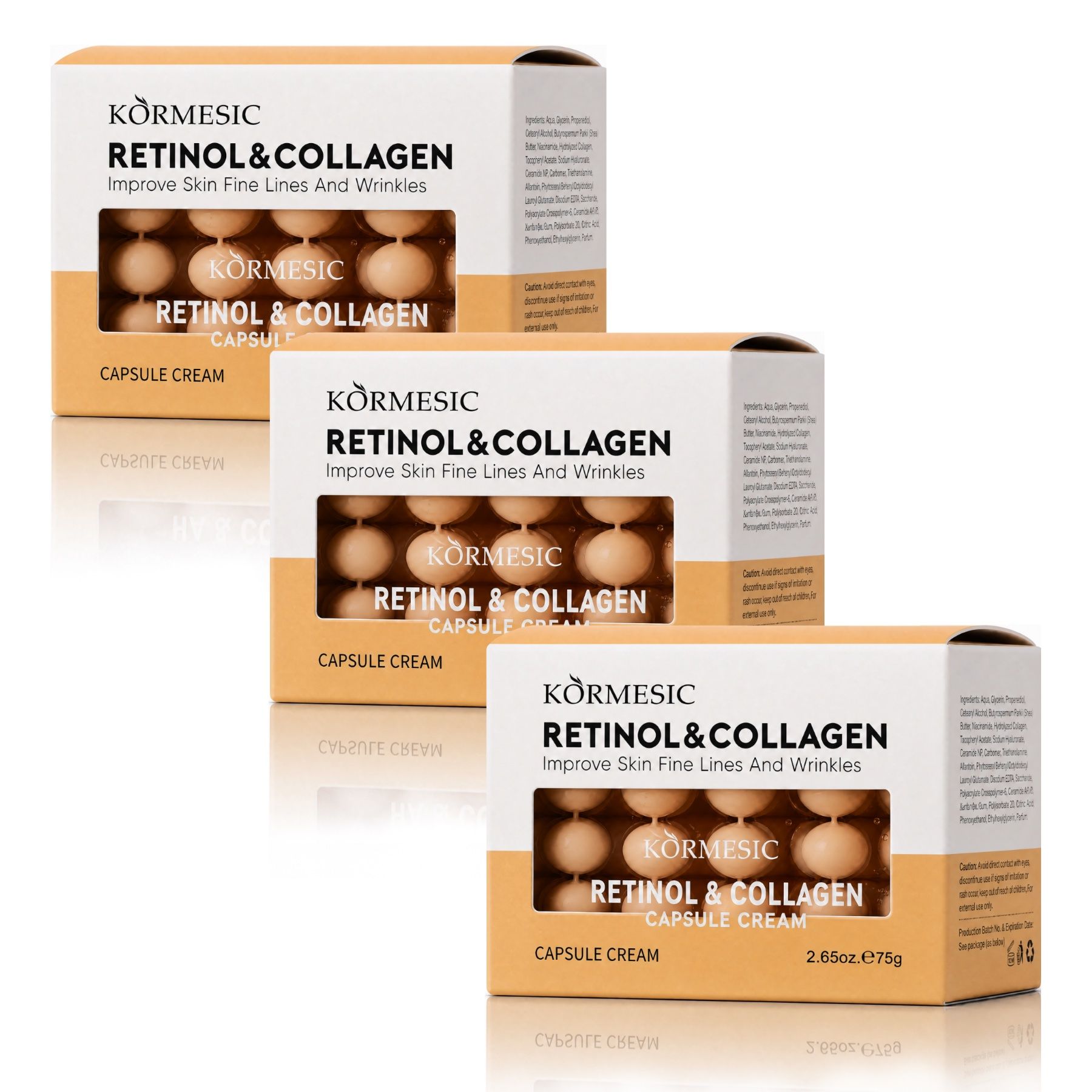 KORMESIC Gesichtscreme Retinol Kollagen Kapselcreme Anti-Aging Nachtpflege