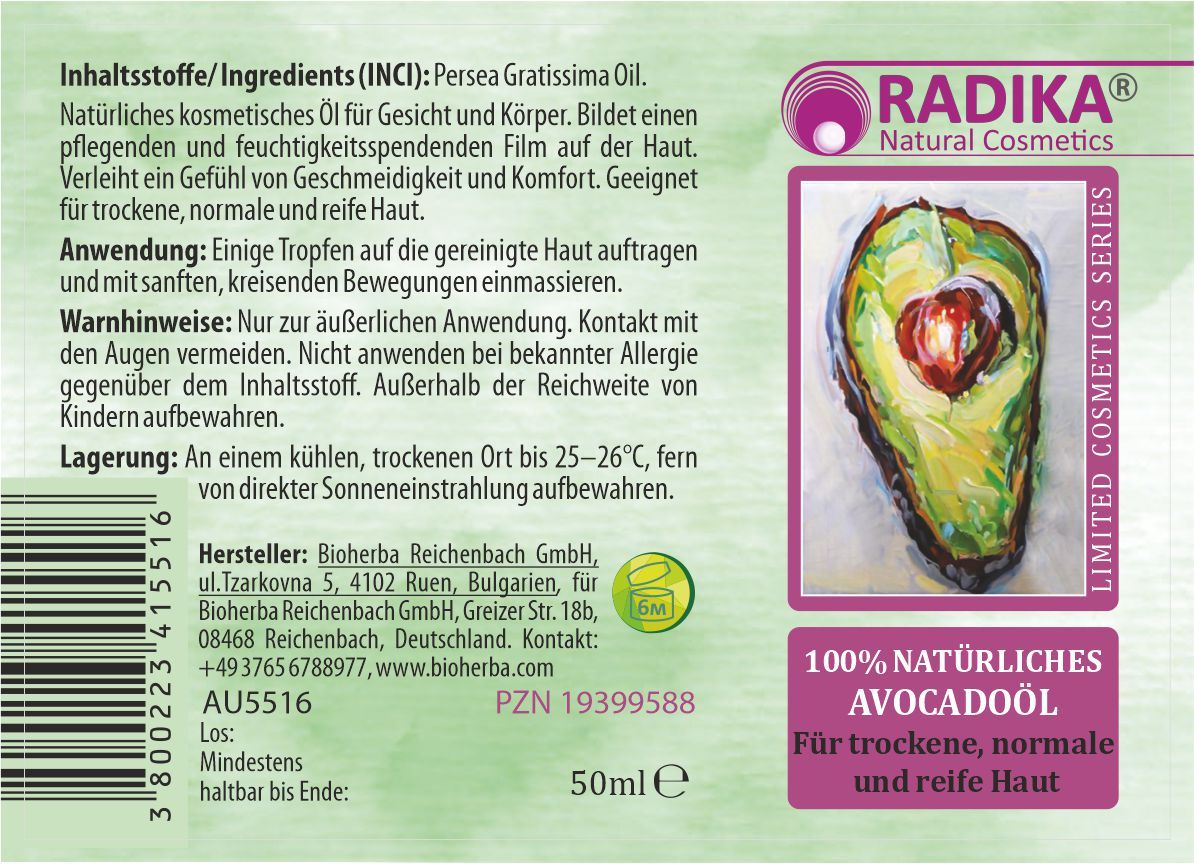 Bioherba 100 % Natürliches Avocadoöl